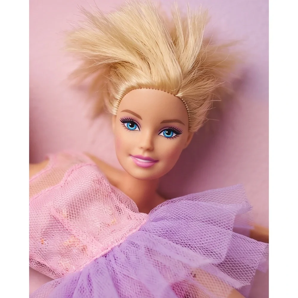 2009 Mattel Barbie Ballerina Doll Pink Purple Tutu Articulated‎ Legs
